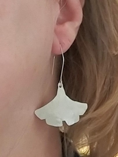 How Does Your Garden Grow - Ginkgo Leaf Earrings in Recycled Sterling Silver