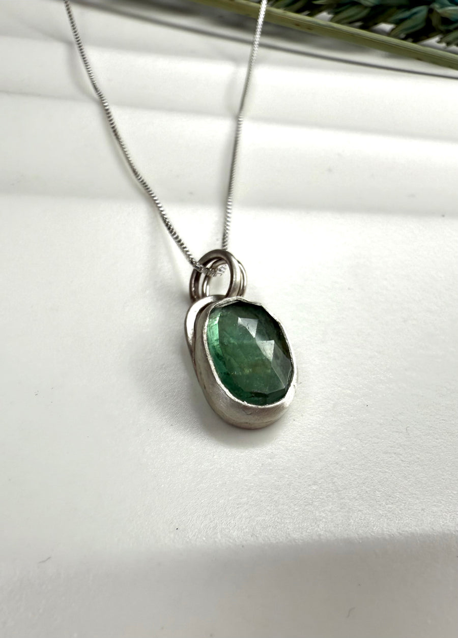 One of a Kind - Simple Green Kyanite Pendant