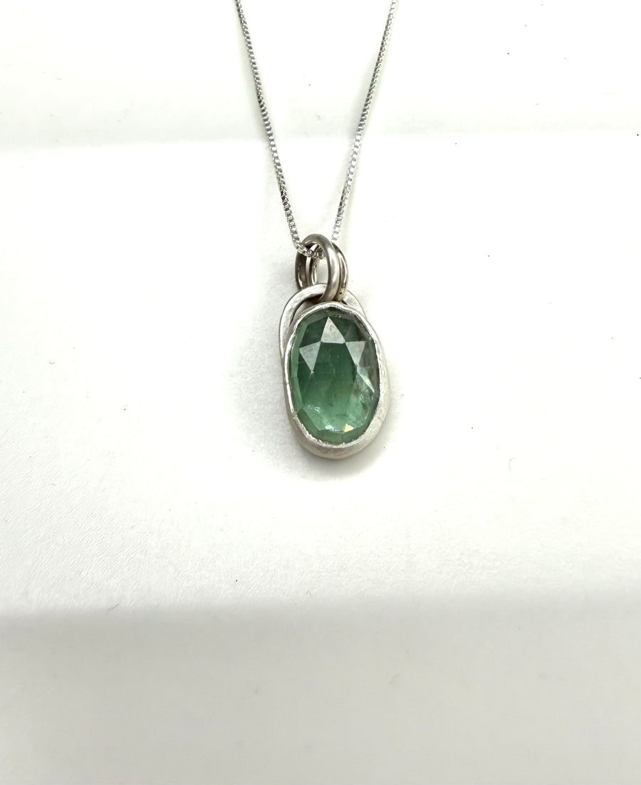 One of a Kind - Simple Green Kyanite Pendant