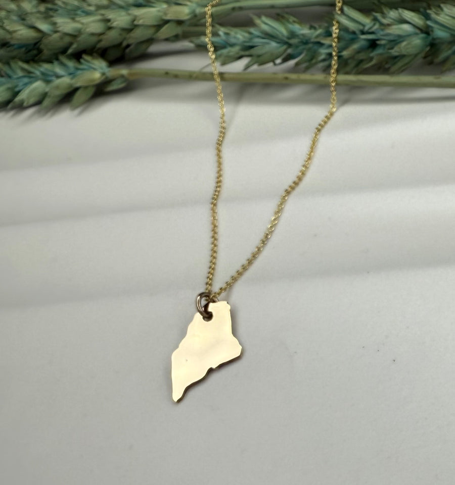 14k Gold Maine Pendant