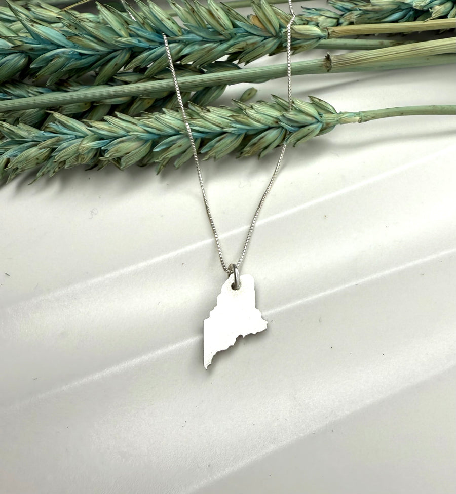 Maine State Charm in Recycled Sterling Silver