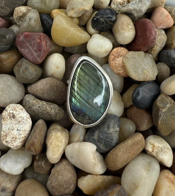 One of a Kind - Labradorite Ring Size 4.75