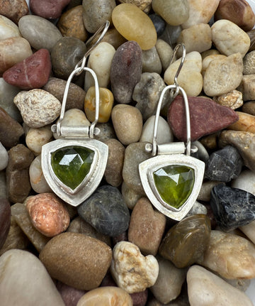 One of a Kind - Vesuvianite Hinge Earrings