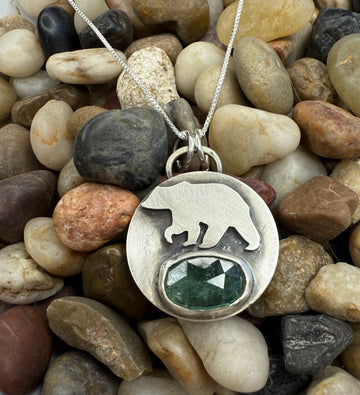 One of a Kind - Mama Bear Green Kyanite Pendant