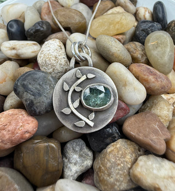 One of a Kind - Green Kyanite Vine Pendant