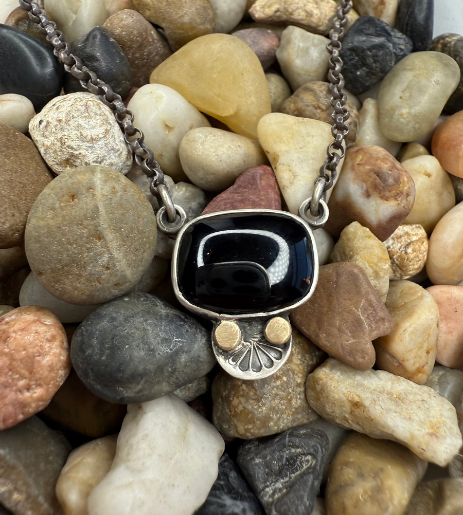 One of a Kind - Teardrop Onyx Pendant