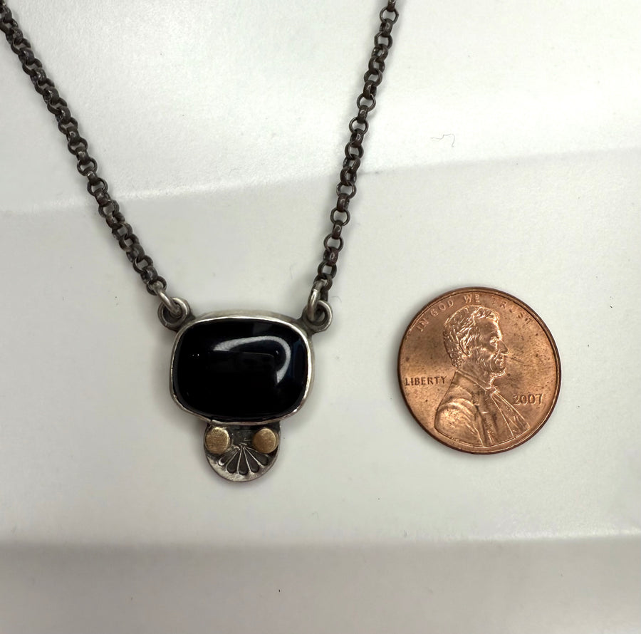 One of a Kind - Teardrop Onyx Pendant