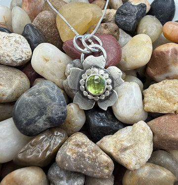 One of a Kind - Peridot Flower Necklace