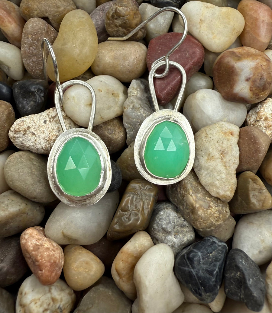 One of a Kind - Chrysoprase Earrings