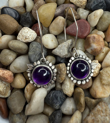 How Does Your Garden Grow - Amethyst Flower Earrings