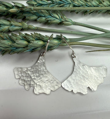 How Does Your Garden Grow - Ginkgo Leaf Earrings in Recycled Sterling Silver