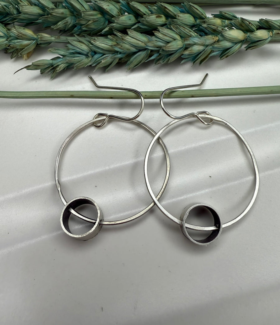 Minimalism Dangle Recycled Sterling Silver Earrings - V4